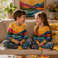 Vintage Sunshine Rays Bamboo Two Piece Long Sleeve Pajama Set