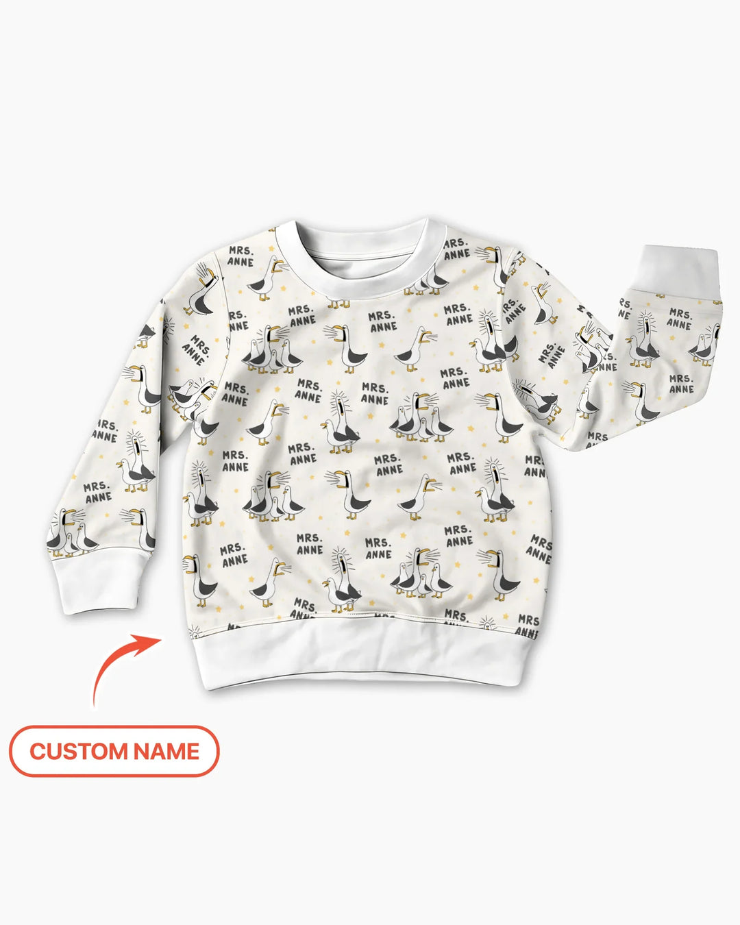 Custom Funny Seagulls Teacher Bamboo Crewneck Sweatshirt
