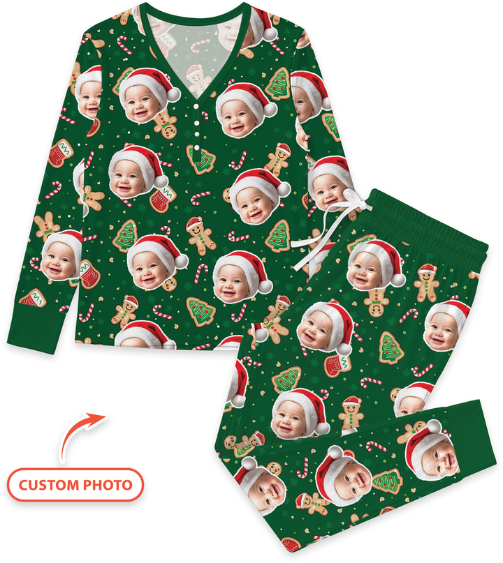 Custom Photo Funny Family Bamboo Women Pajama Set