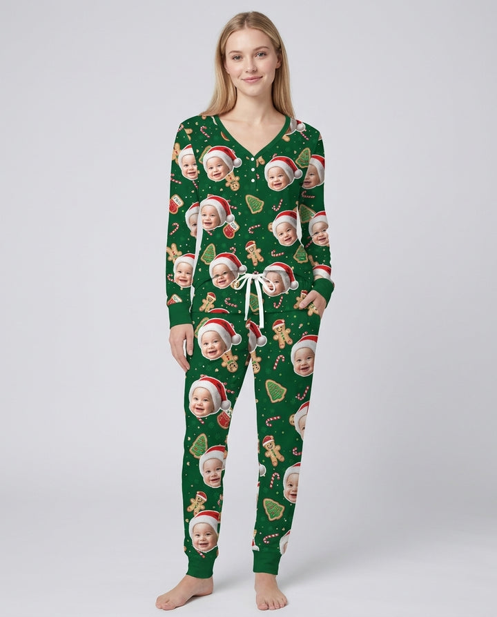 Custom Photo Funny Family Bamboo Women Pajama Set