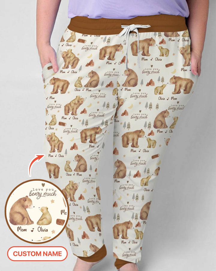 "Ich hab' dich bärenstark lieb" Mama & Ich passendes Bambus-Pyjama-Set für Damen