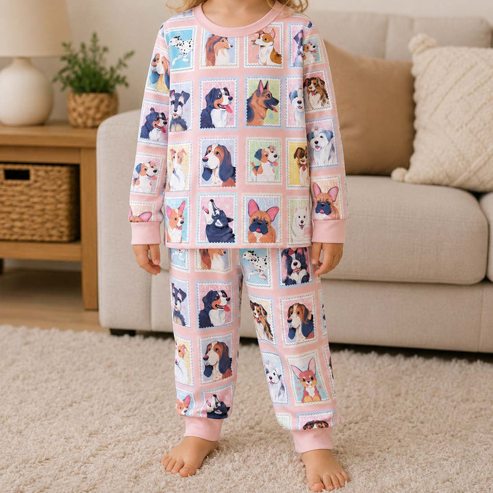 Watercolor Dog Portraits Bamboo Two Piece Long Sleeve Pajama Set