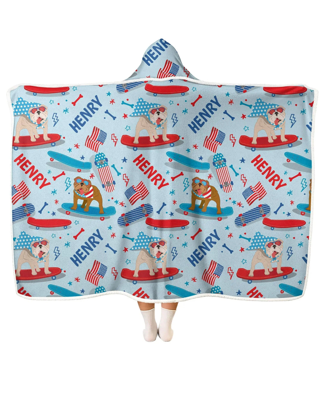 Joyful American Skates Custom Bamboo Wearable Hooded Blanket