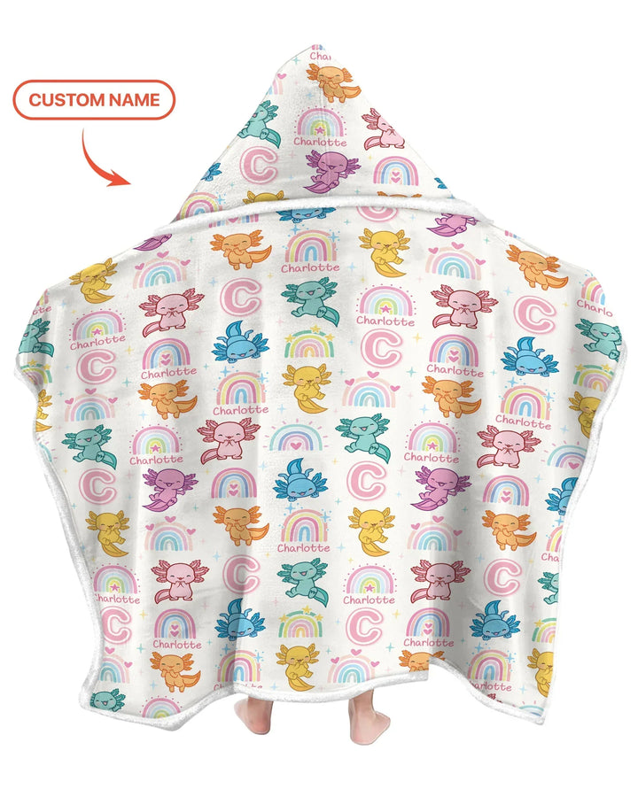 Axololt Custom Name Bamboo Wearable Hooded Blanket