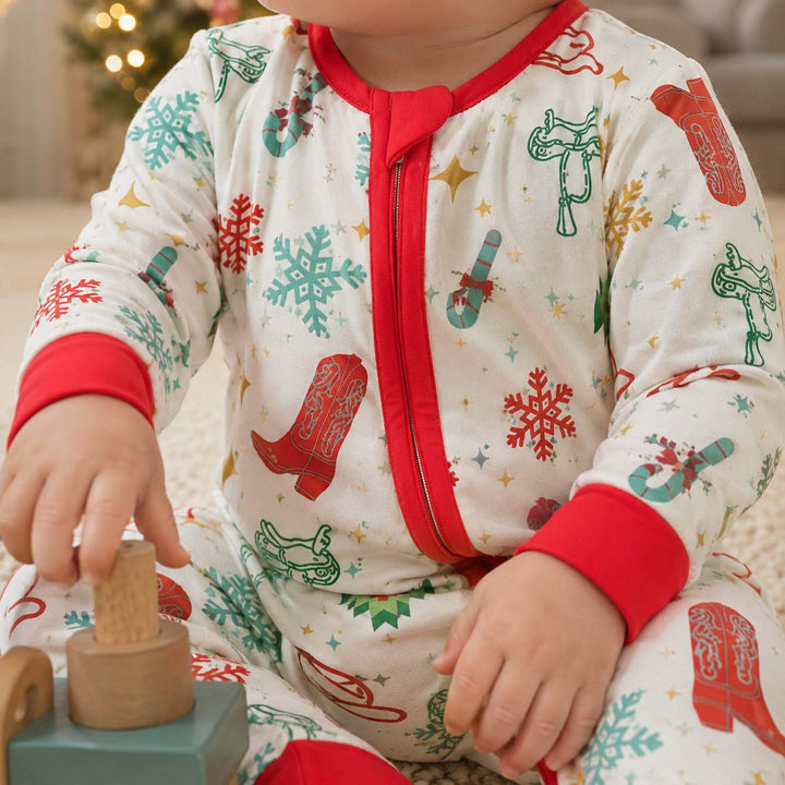 Western Christmas Cowgirl Bamboo Convertible Zippy
