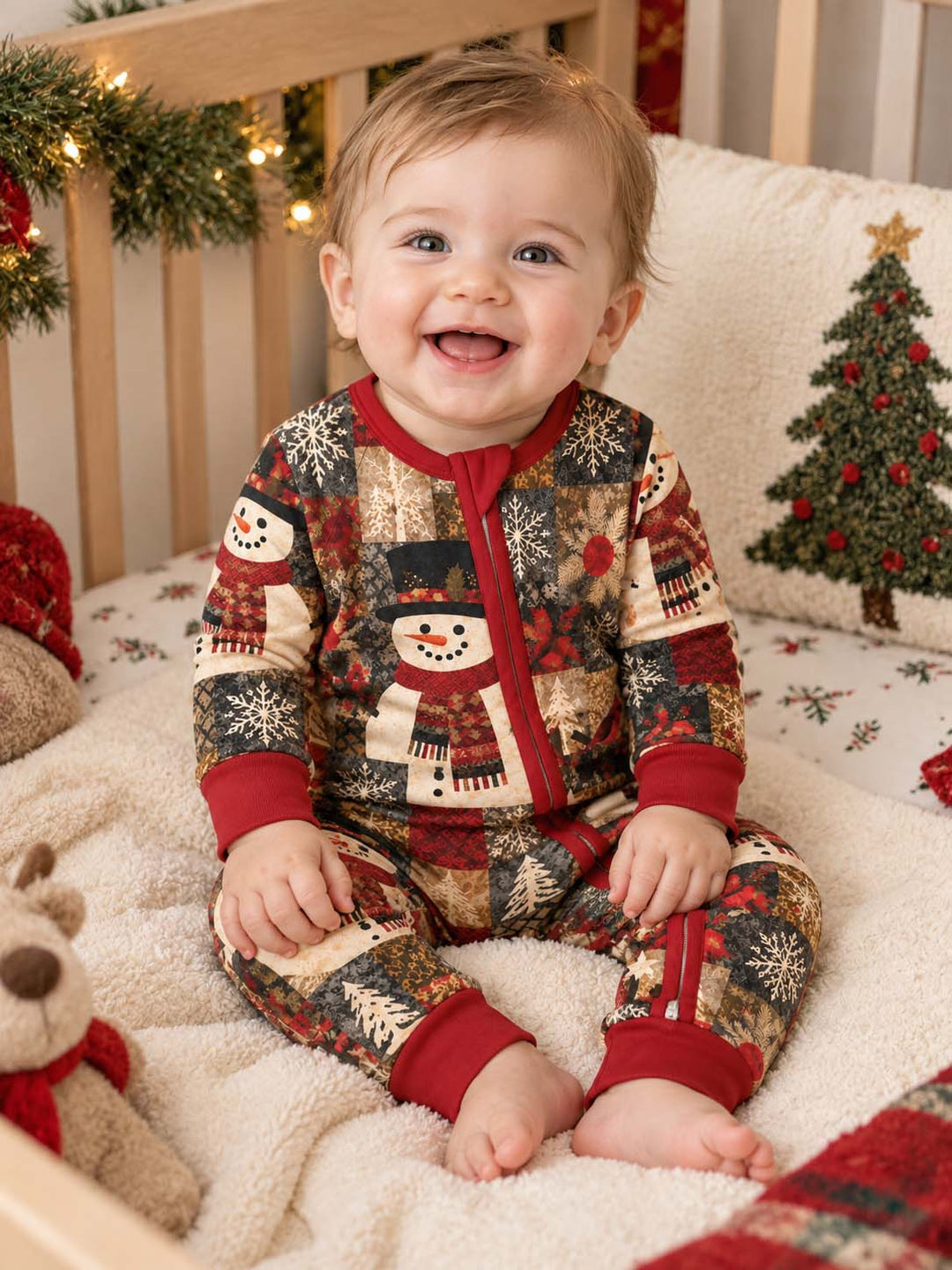 Winter Snowman and Cardinal Bamboo Convertible Zippy