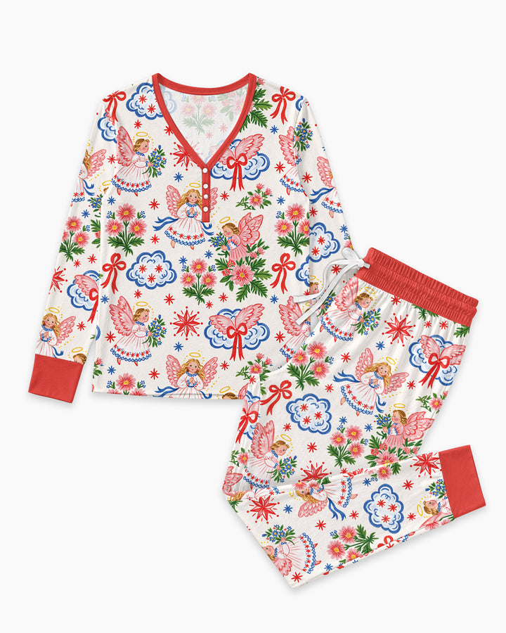 Angel Christmas Bamboo Women Pajama Set