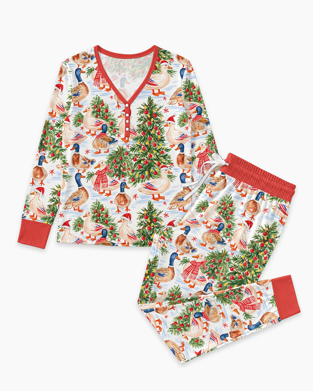 Christmas and Duck Bamboo Women Pajama Set