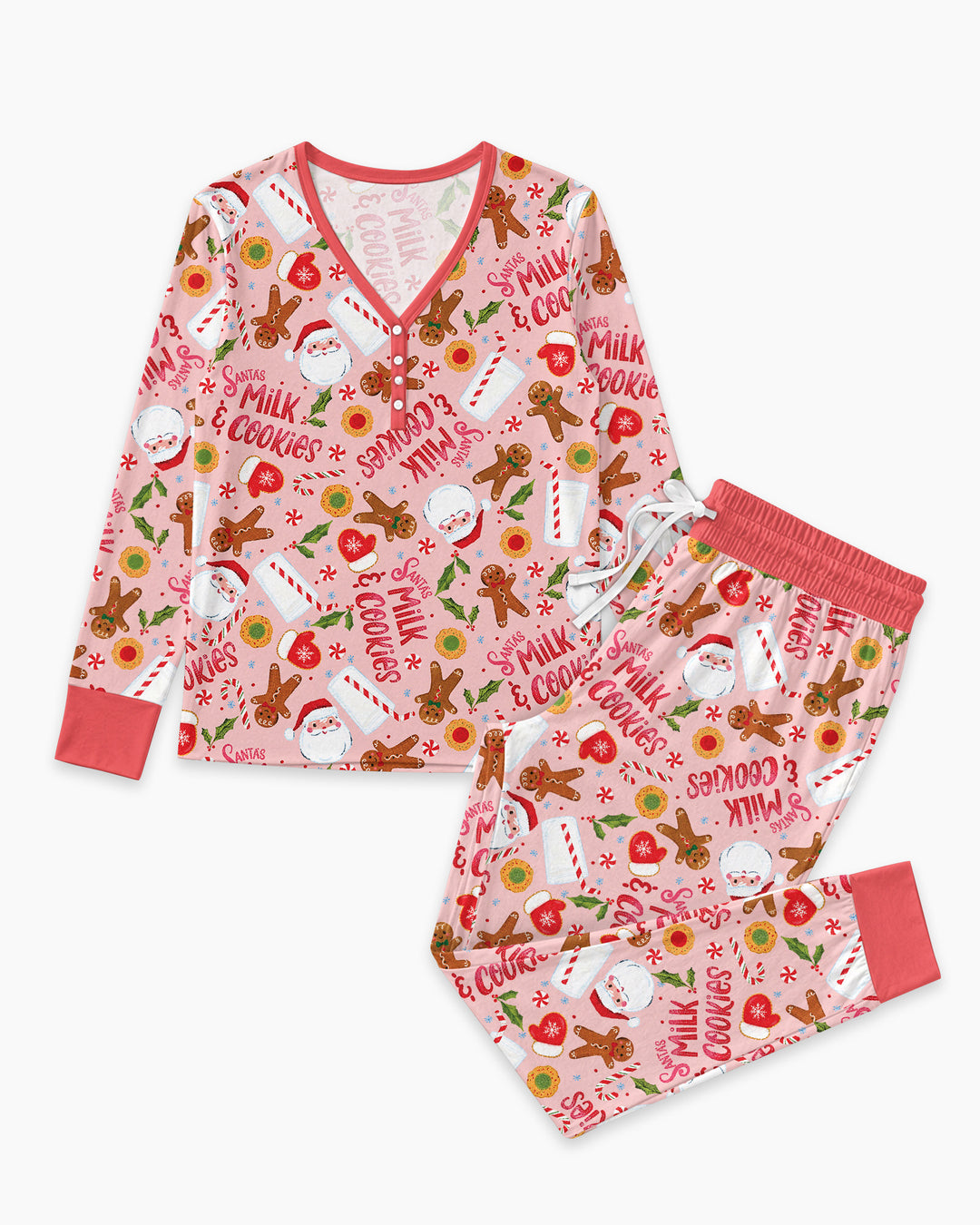 Santas, Milk and Cookies Bamboo Women Pajama Set