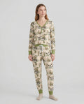 Vintage Pheasant & Hunting Dog Field Family Matching Bamboo Women Pajama Set