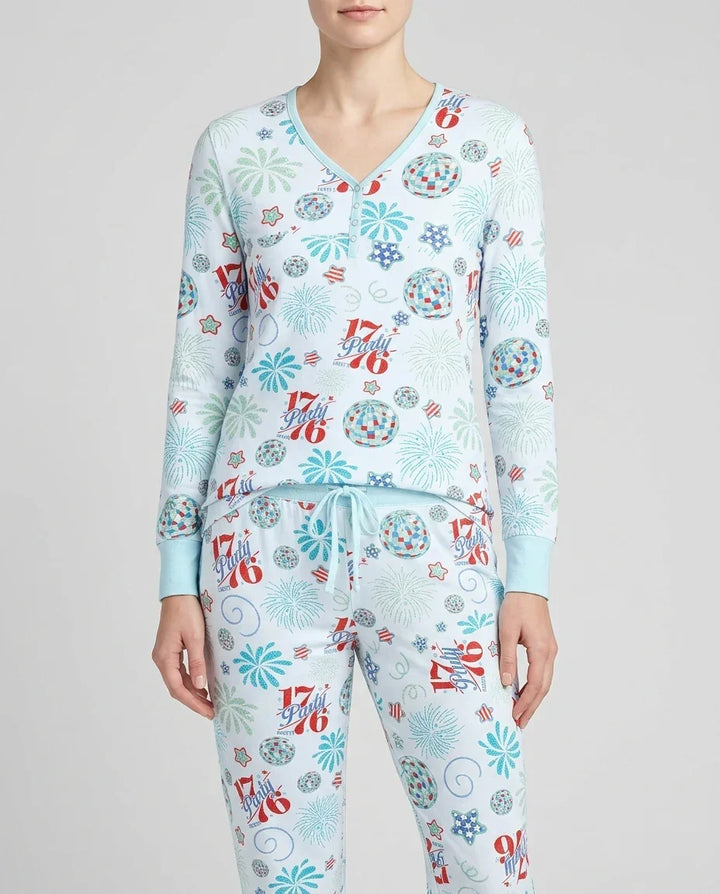Land Of Free Family Passender Pyjama aus Bambus für Damen