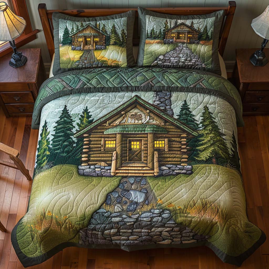 Woodland Retreat Cabin Bamboo Quilt Bedding Set