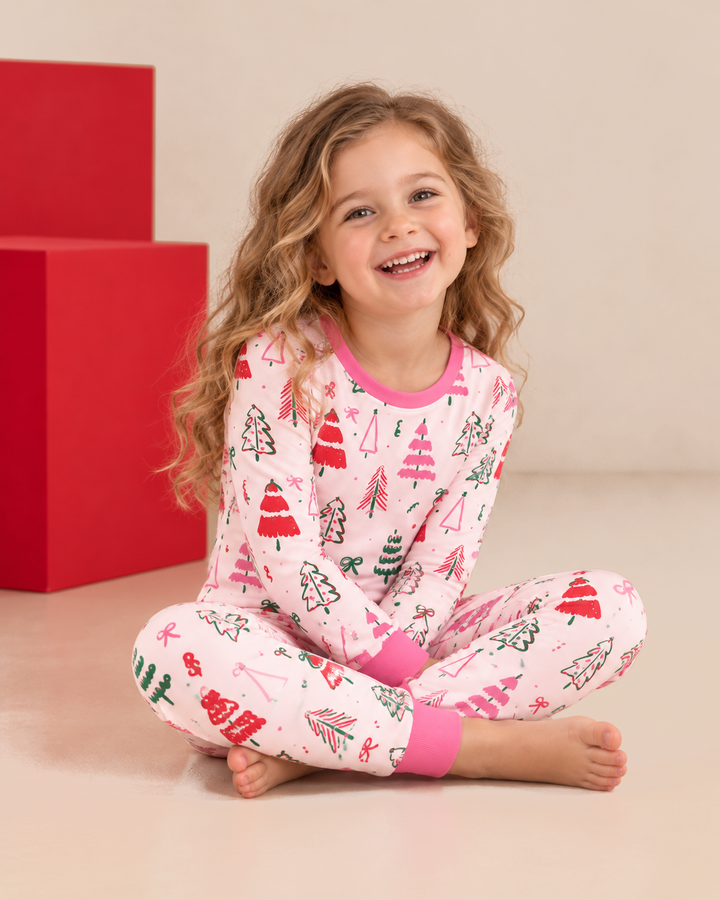 Zweiteiliges Langarm-Pyjama-Set mit Sommerfrüchten