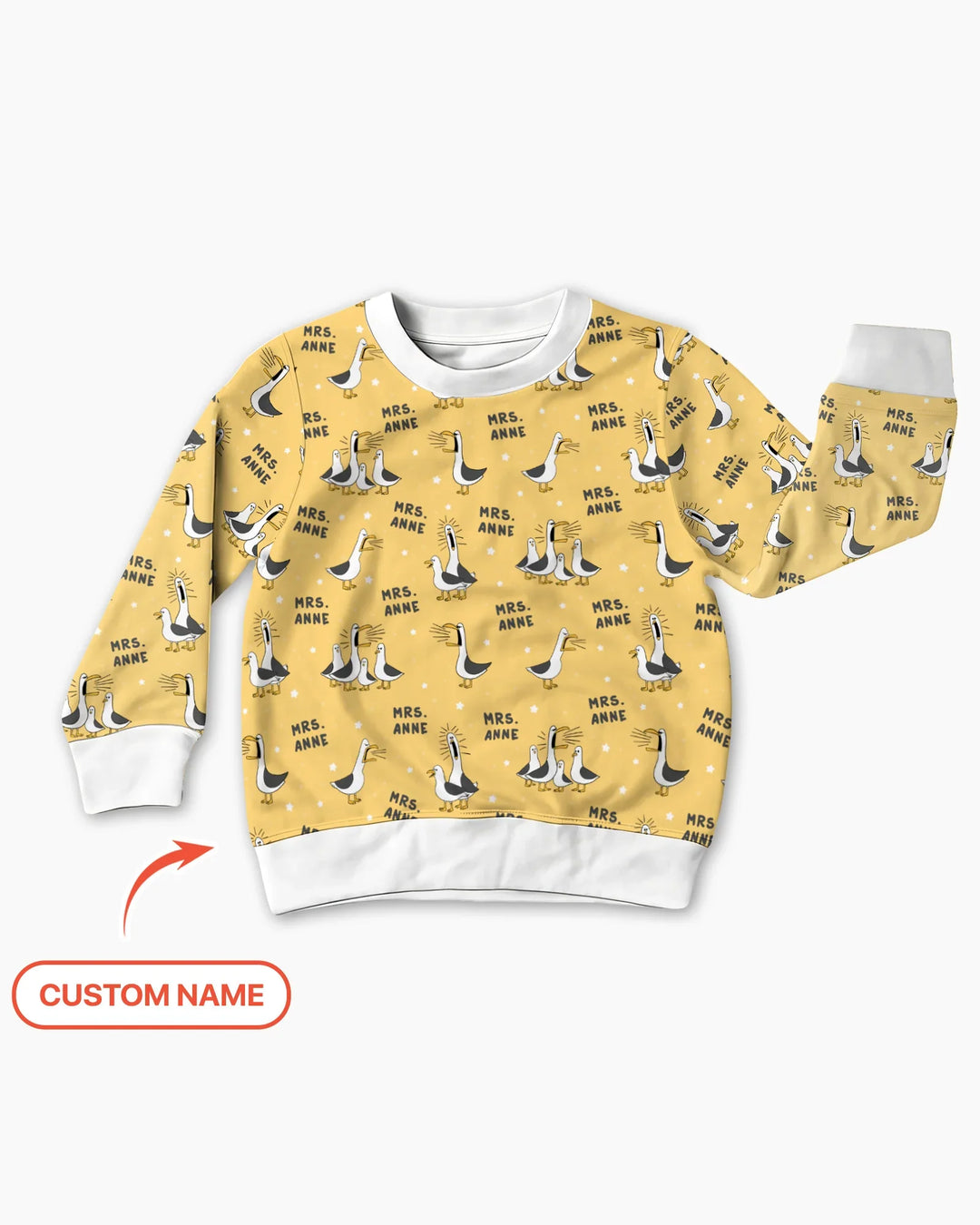 Custom Funny Seagulls Teacher Bamboo Crewneck Sweatshirt