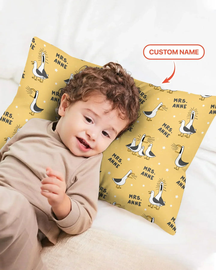 Custom Funny Seagulls Teacher Bamboo Pillow Case