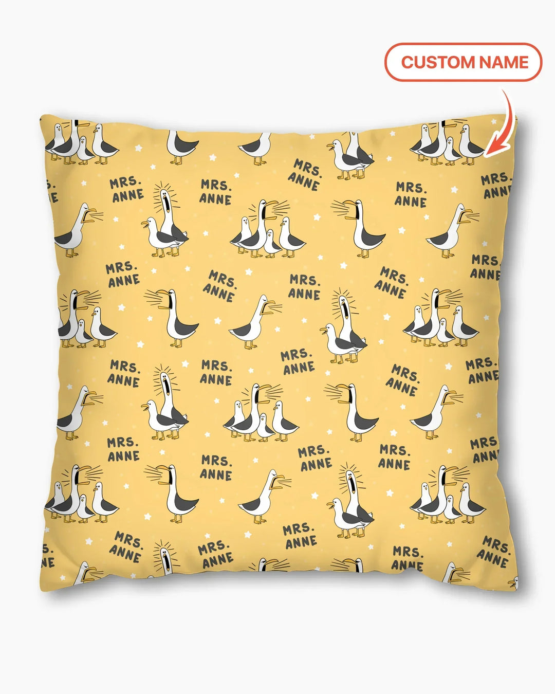 Custom Funny Seagulls Teacher Bamboo Pillow Case