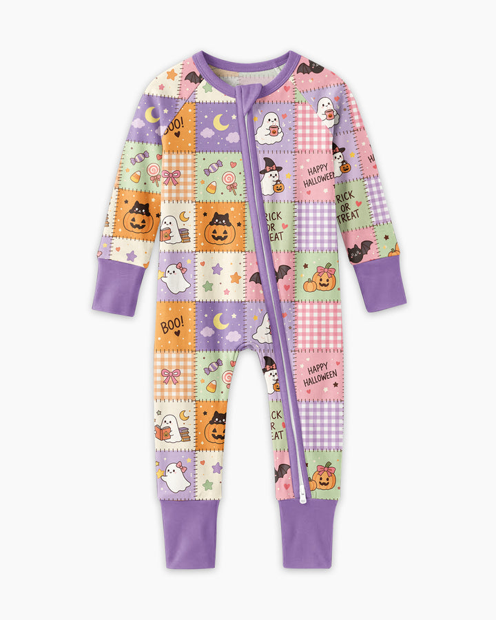 Cute Halloween Trick Or Treat Patchwork Bamboo Convertible Zippy
