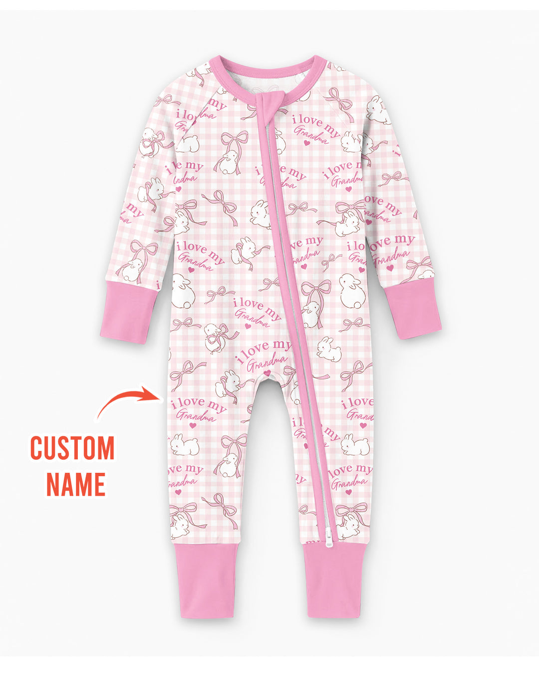 Personalized I Love My Grandma Bamboo Convertible Zippy