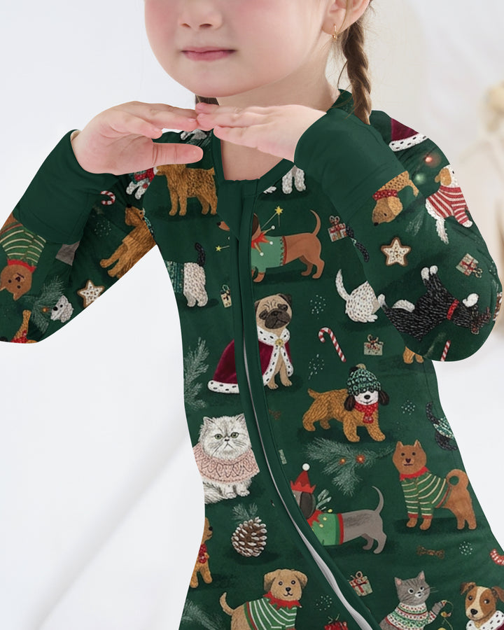 Winter Wonderland Bow Wow Bamboo Convertible Zippy