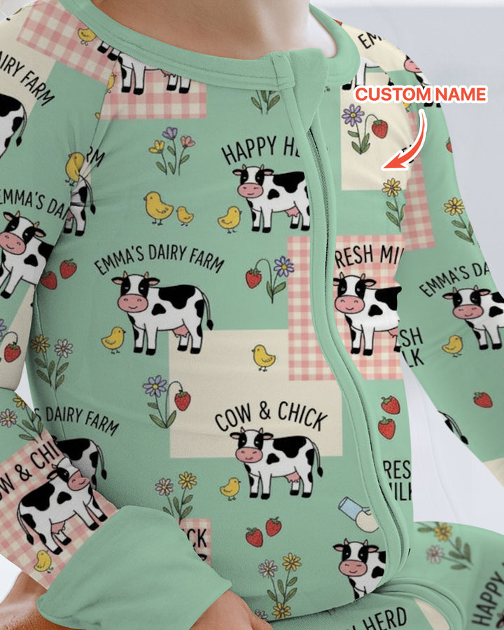 Custom Name Minty Farm And A Tiny Chick Bamboo Convertible Zippy