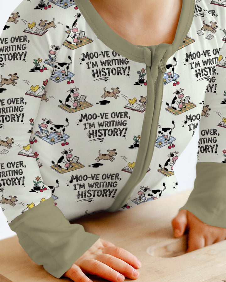 Writing Moo History Bamboo Convertible Zippy