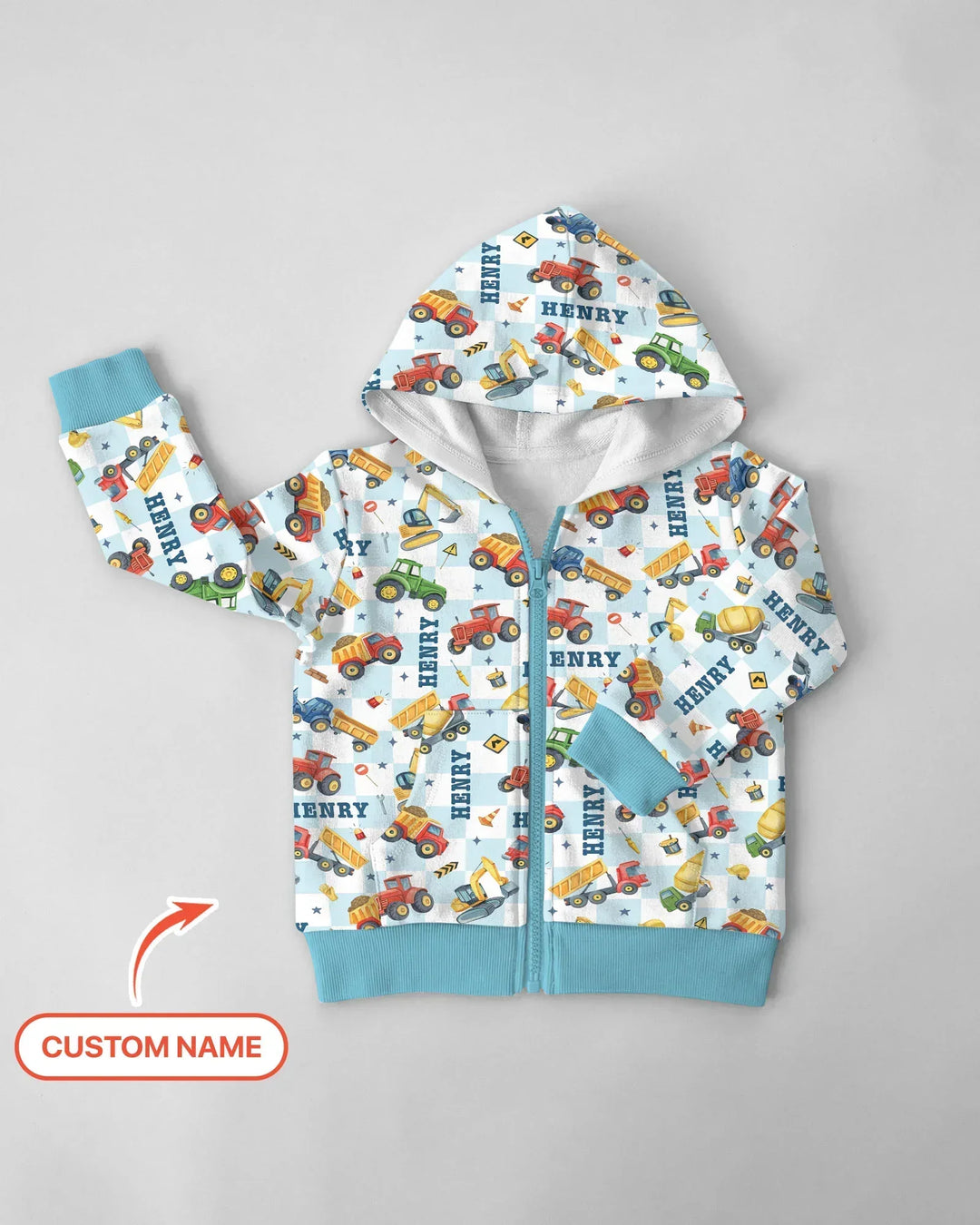 Personalisierter Bambus-Kapuzenpullover "In Arbeit"