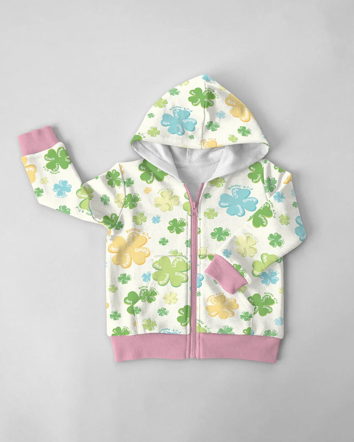 Kleeblätter-Druck St. Patrick's Day Bambus-Kapuzenjacke mit Reißverschluss