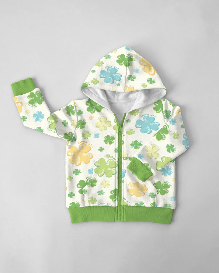 Kleeblätter-Druck St. Patrick's Day Bambus-Kapuzenjacke mit Reißverschluss