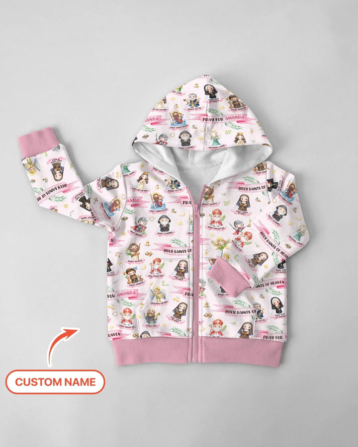 Heilige des Himmels Personalisierter Bambus-Kapuzenpullover mit Reißverschluss