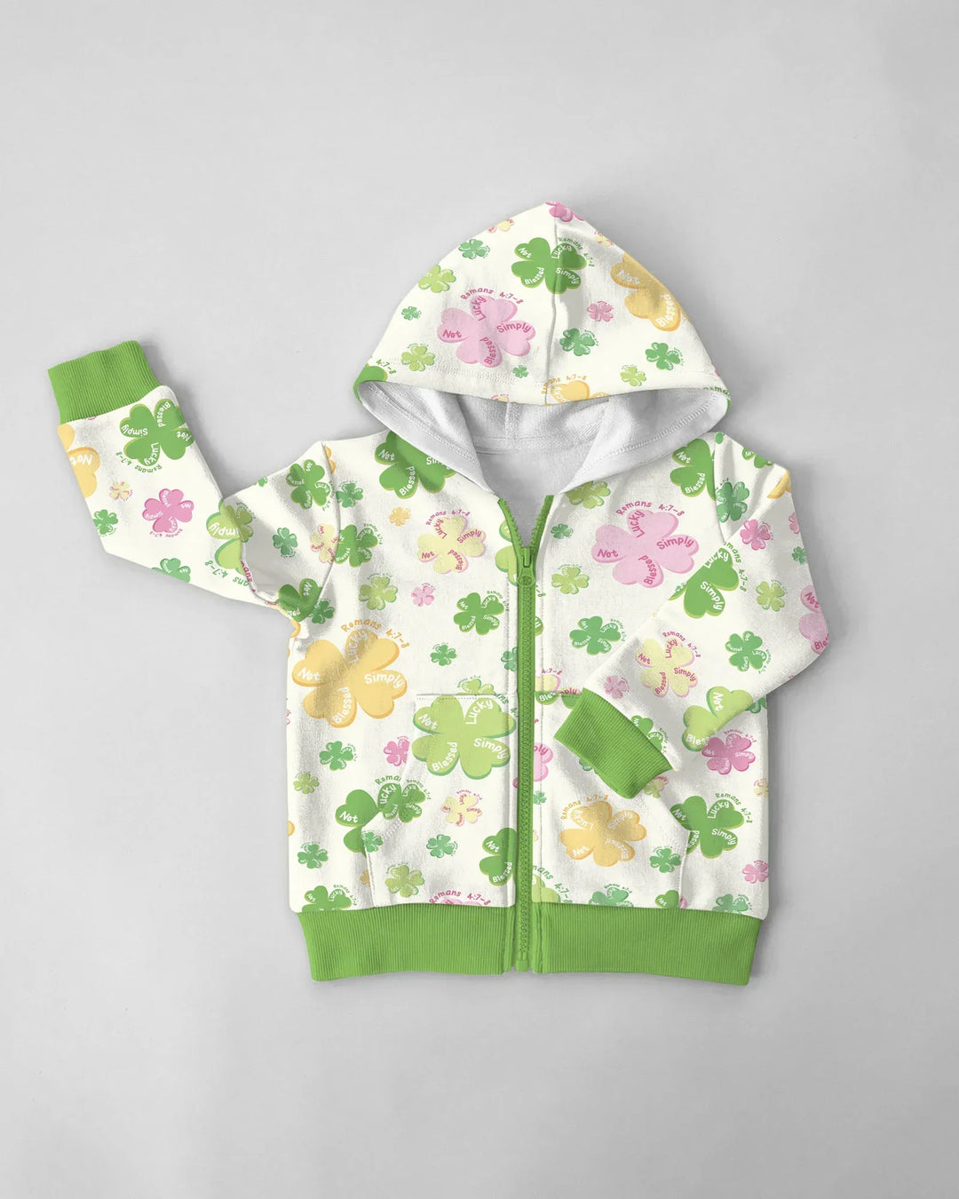 Kleeblätter-Druck St. Patrick's Day Bambus-Kapuzenjacke mit Reißverschluss