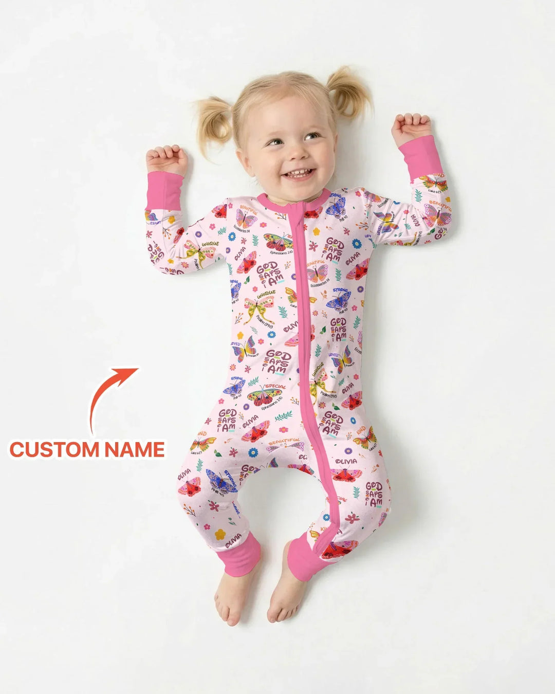Custom Name God says I am Butterfly Bamboo Convertible Zippy