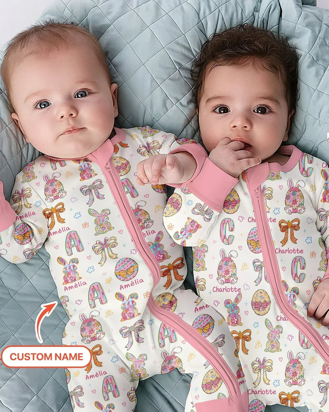 Happy Easter Custom Name Bamboo Convertible Zippy