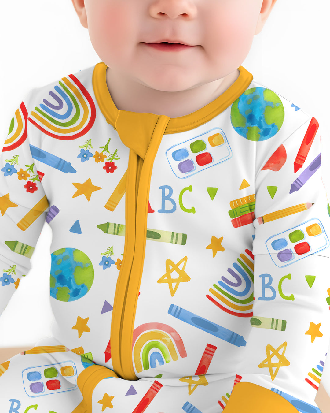 Gerippte Babykleidung mit individuellem Foto - Weich &amp; Skizzenhaft