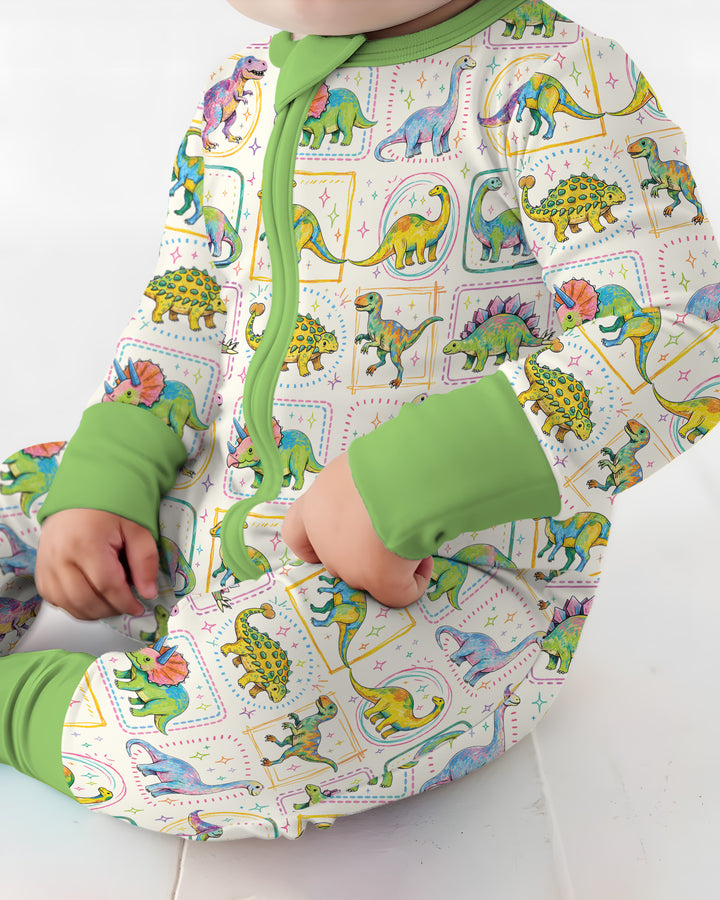 Whimsical Dinosaurs Bamboo Convertible Zippy