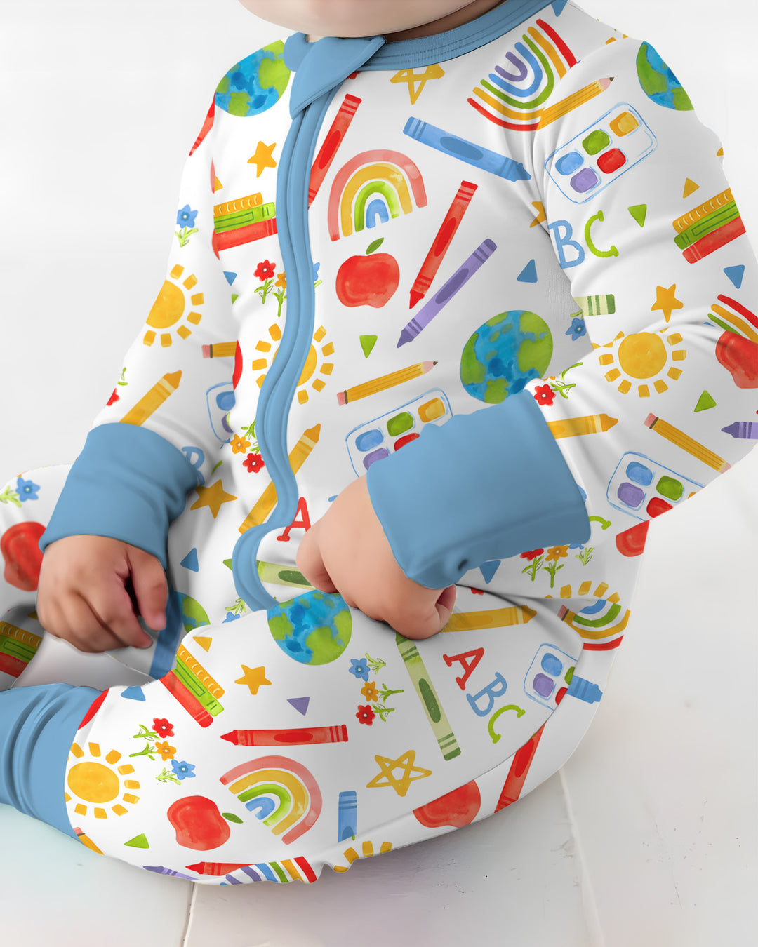 Gerippte Babykleidung mit individuellem Foto - Weich &amp; Skizzenhaft