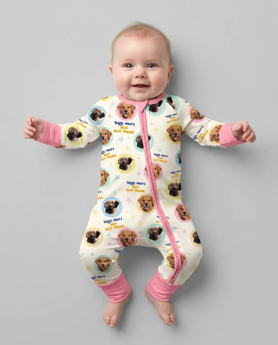 Gerippte Babykleidung mit individuellem Foto - Weich &amp; Skizzenhaft