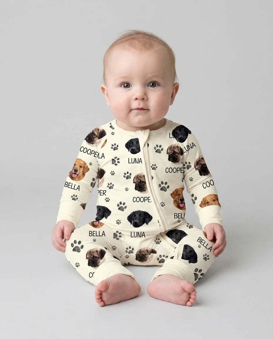 Gerippte Babykleidung mit individuellem Foto - Weich &amp; Skizzenhaft