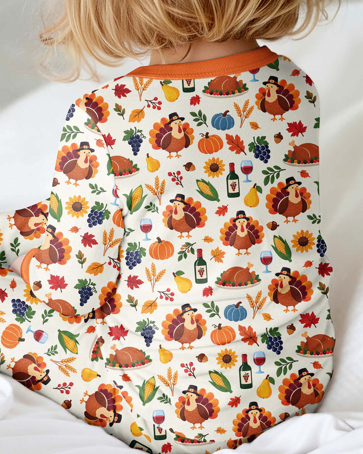 Thanksgiving Turkey Wine Harvest Bamboo Convertible Zippy
