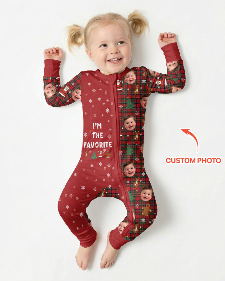 I'm The Favorite Christmas Funny Brother Sister Matching Bamboo Convertible Zippy