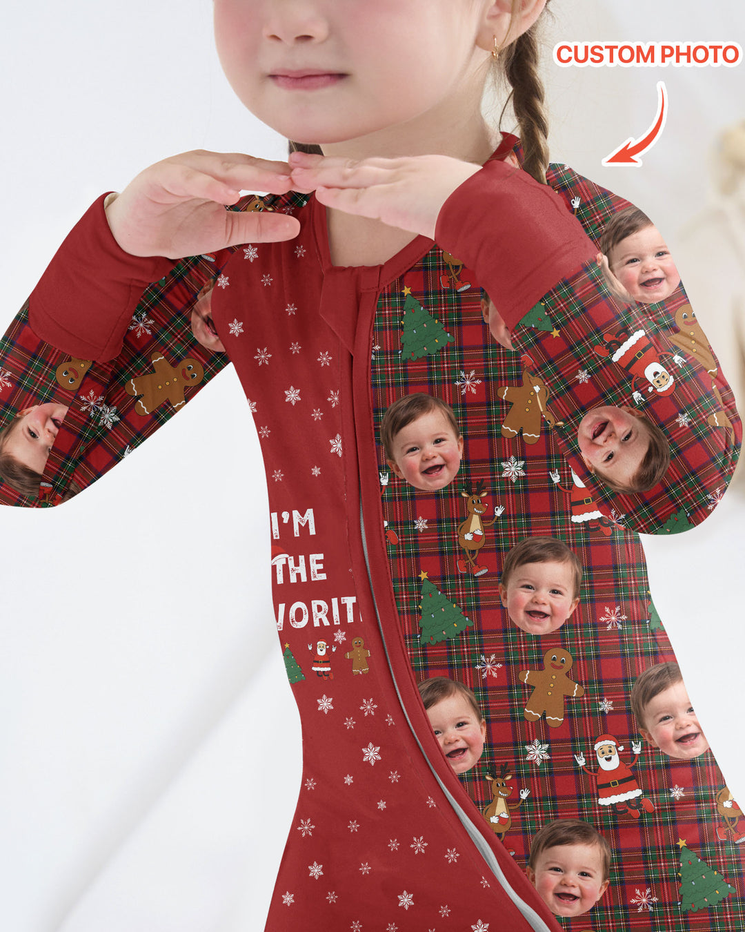 I'm The Favorite Christmas Funny Brother Sister Matching Bamboo Convertible Zippy