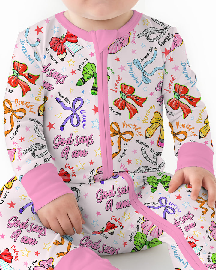 Pencil Bows God Says I Am Bamboo Convertible Zippy