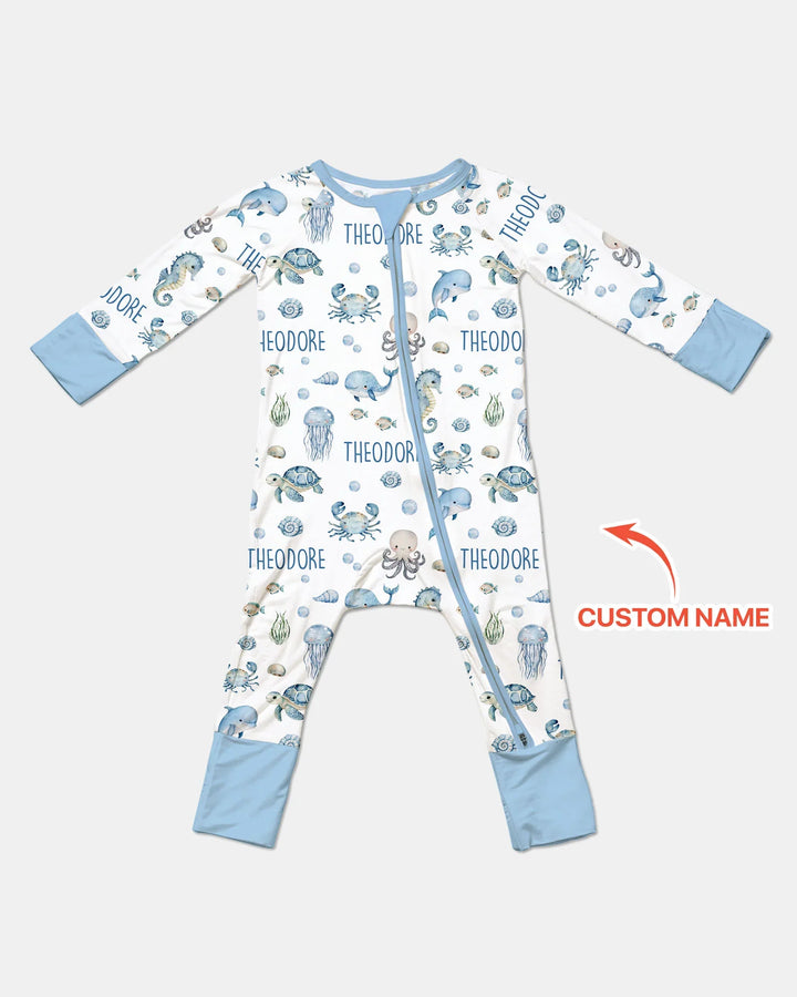 Custom Name Ocean Friends  Bamboo Convertible Zippy