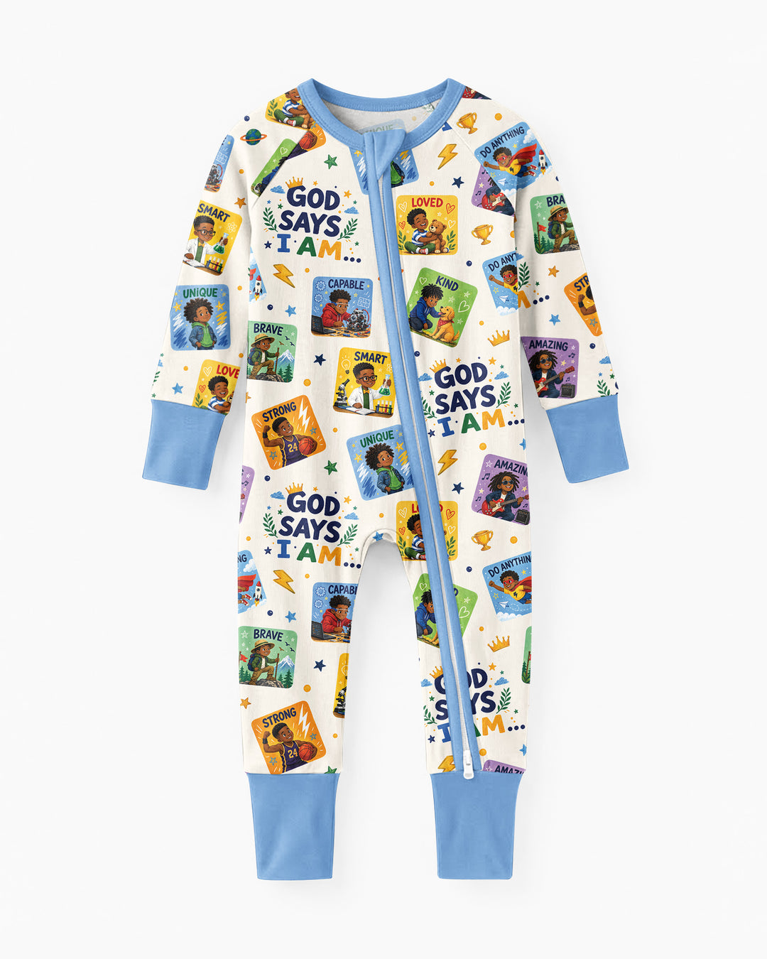 God Says I Am Black Boy Bamboo Convertible Zippy