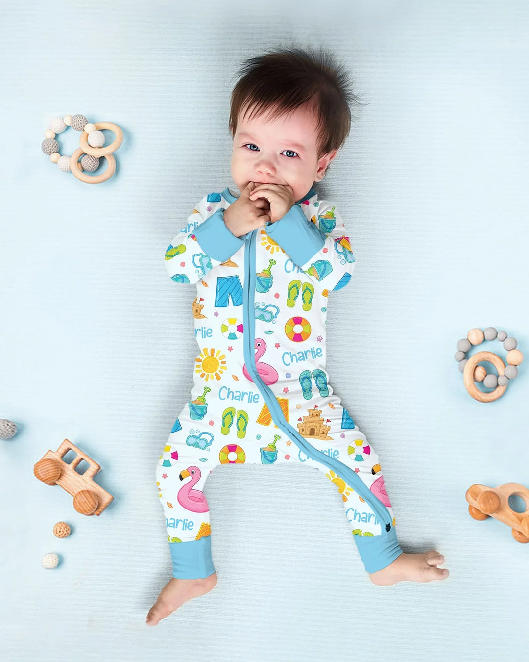 Gerippte Babykleidung mit individuellem Foto - Weich &amp; Skizzenhaft
