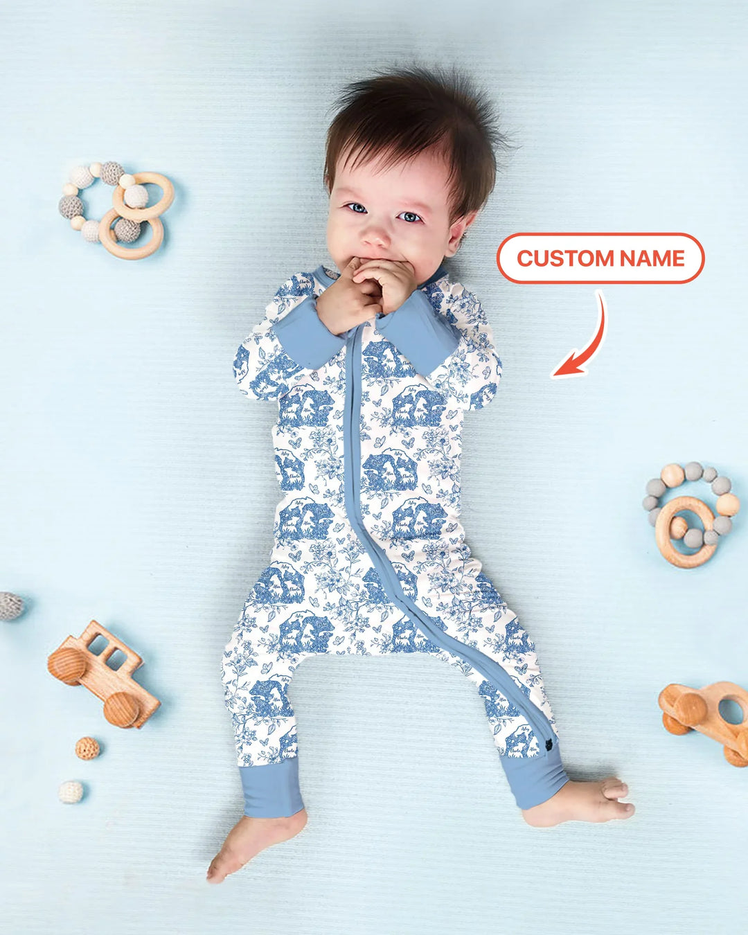 Gerippte Babykleidung mit individuellem Foto - Weich &amp; Skizzenhaft