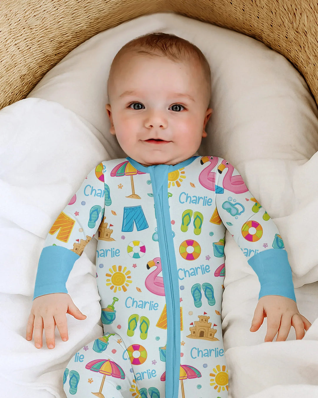 Gerippte Babykleidung mit individuellem Foto - Weich &amp; Skizzenhaft