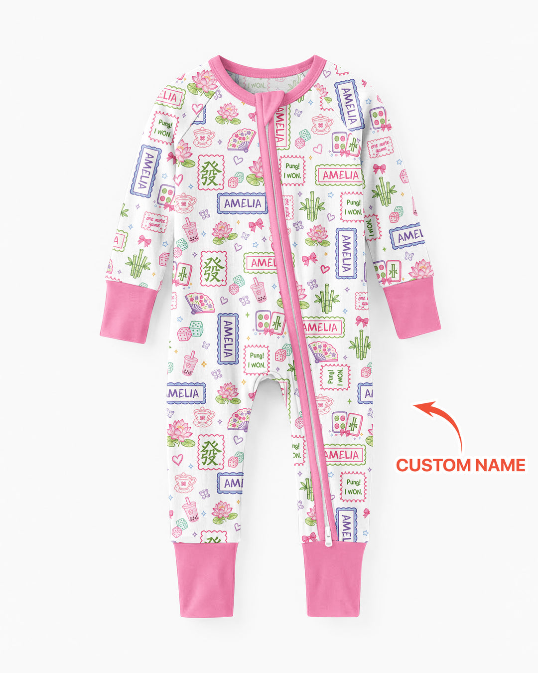 Personalized Preppy Mahjong  Bamboo Convertible Zippy