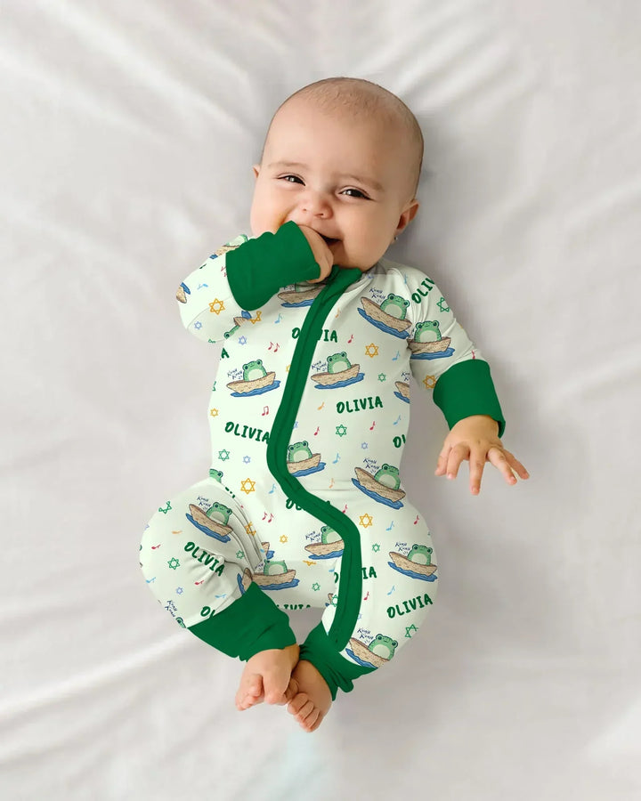 Frogs Here, Frogs There Passover Custom Name Bamboo Convertible Zippy