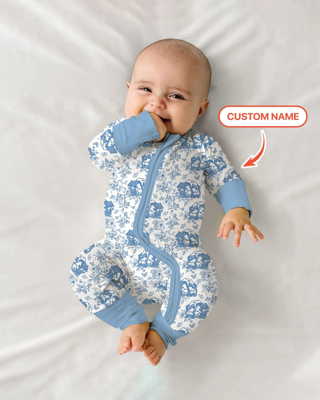 Gerippte Babykleidung mit individuellem Foto - Weich &amp; Skizzenhaft
