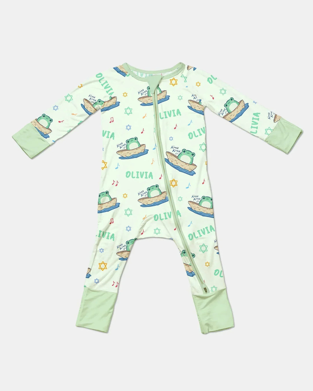 Frogs Here, Frogs There Passover Custom Name Bamboo Convertible Zippy